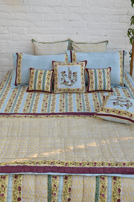 【ブロックプリント】エデンの園 ベッドリネン3点セット【ジャイプール伝統工芸】