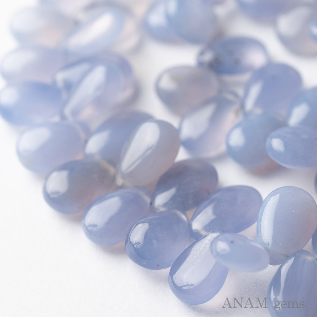 ブルーレース アゲート スムース ペアシェイプ