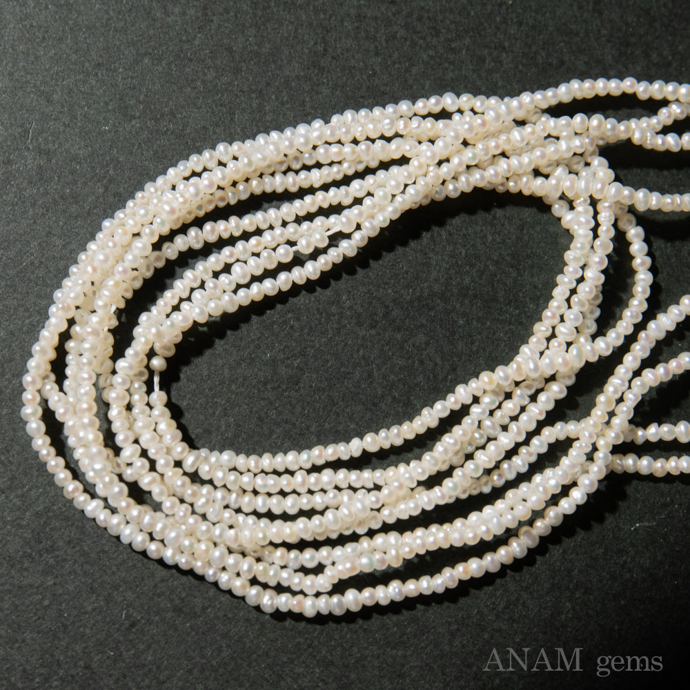 【天然色】ホワイト 淡水パール シードパール 約1.6mm