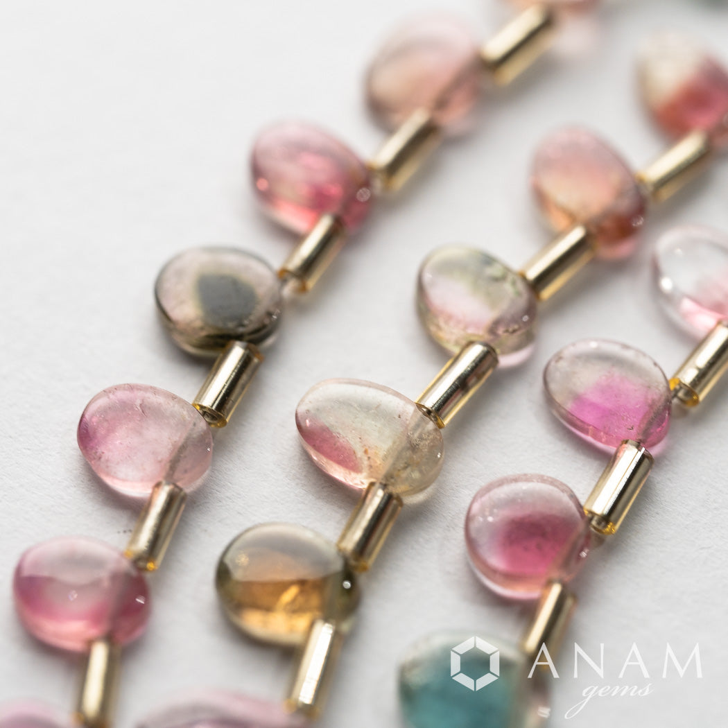 バイカラートルマリン スライスビーズ