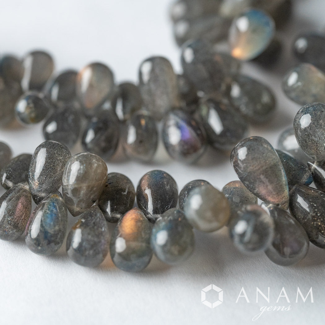 ピンクシラー ラブラドライト スムースドロップ