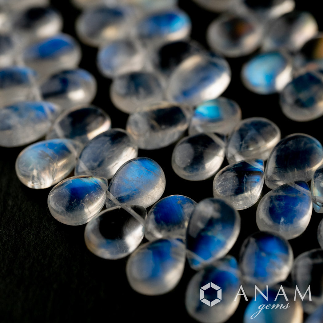 【HGBMS】ブルームーンストーン ペアシェイプ【レインボームーンストーン】