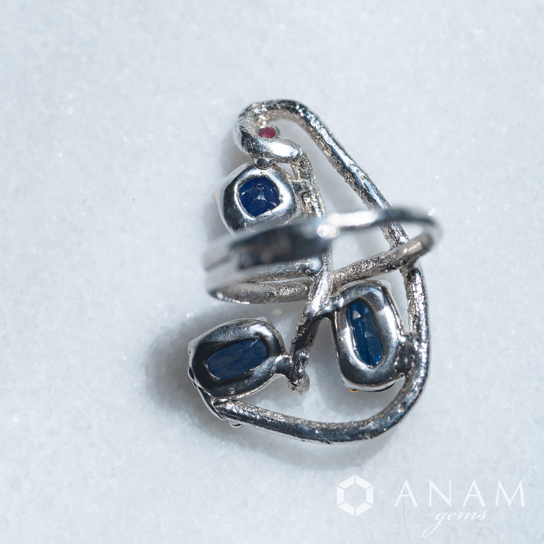 【作家の一点もの】サファイア カイヤナイト リング