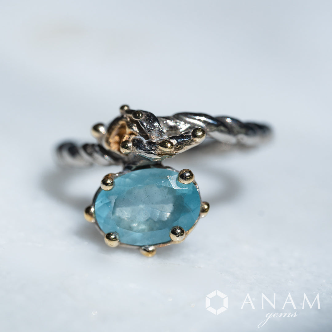 作家の一点もの】アクアマリン リング-ANAM gems‖ハンドメイド