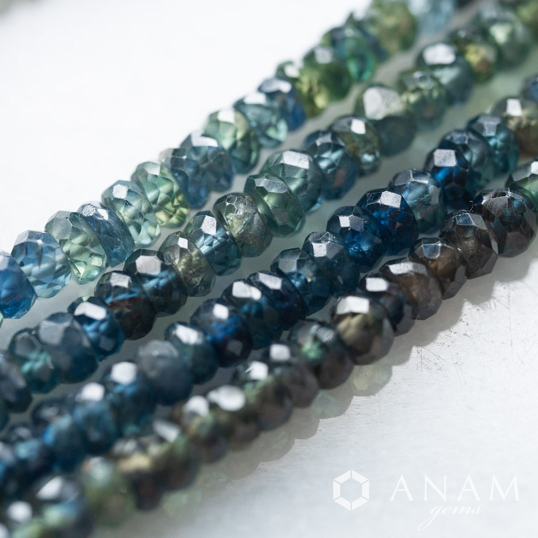 【アメリカ仕入れ】モンタナサファイア ボタンカット ビーズ