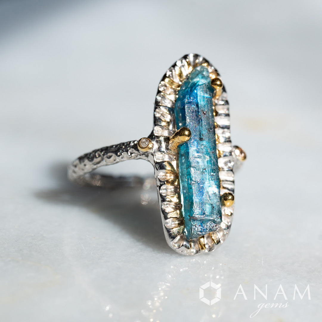 作家の一点もの】インディゴブルー カイヤナイト リング-ANAM gems 