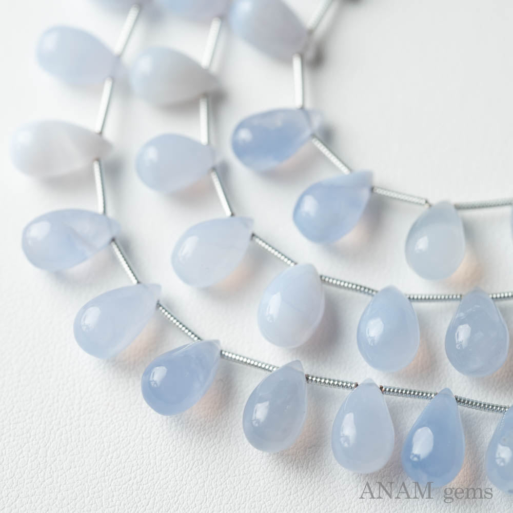 ブルーレース アゲート スムース ドロップ