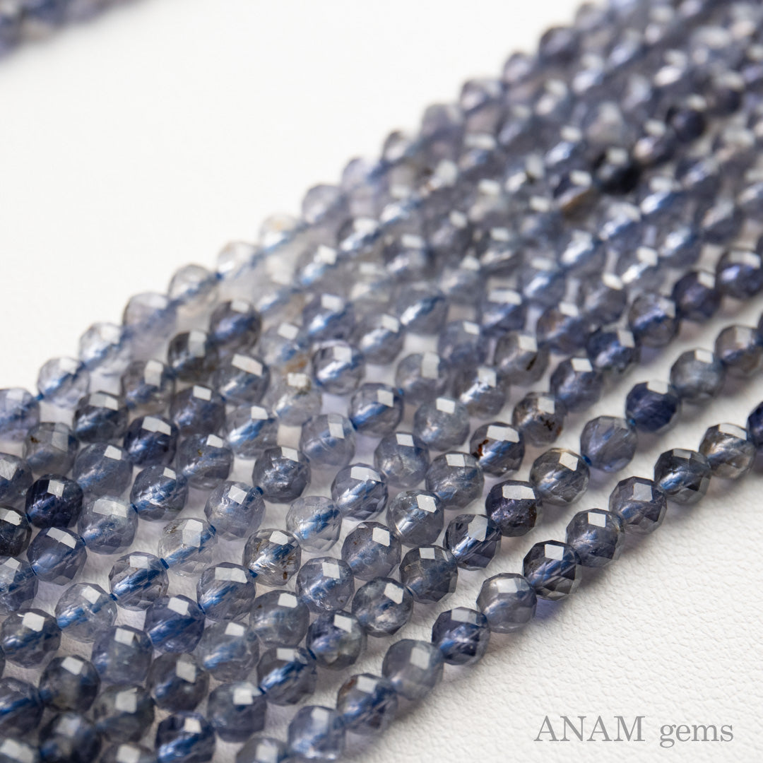 【2025香港仕入れ】アイオライト 4mm ボールカット【39cmロング】