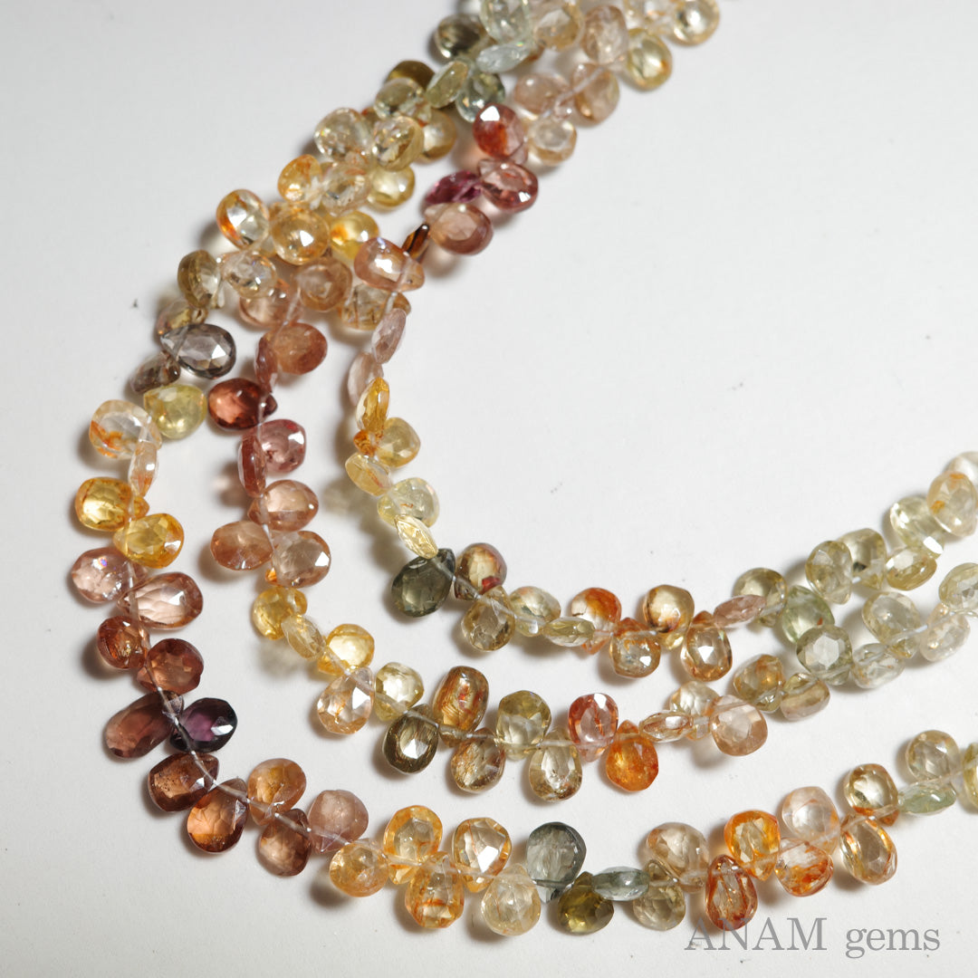 マルチカラージルコン ペアシェイプカット【2025香港仕入れ】|レッド・グリーン・イエローの煌めき