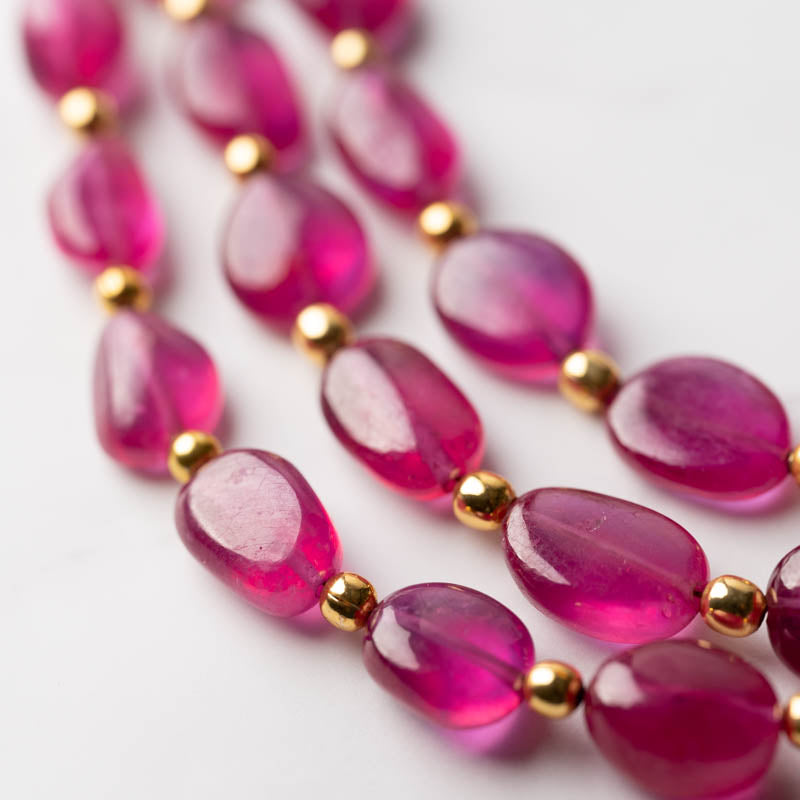 【透明度抜群!】GF ルビー タンブル【ビーズfriend夏号(vol.79)掲載】