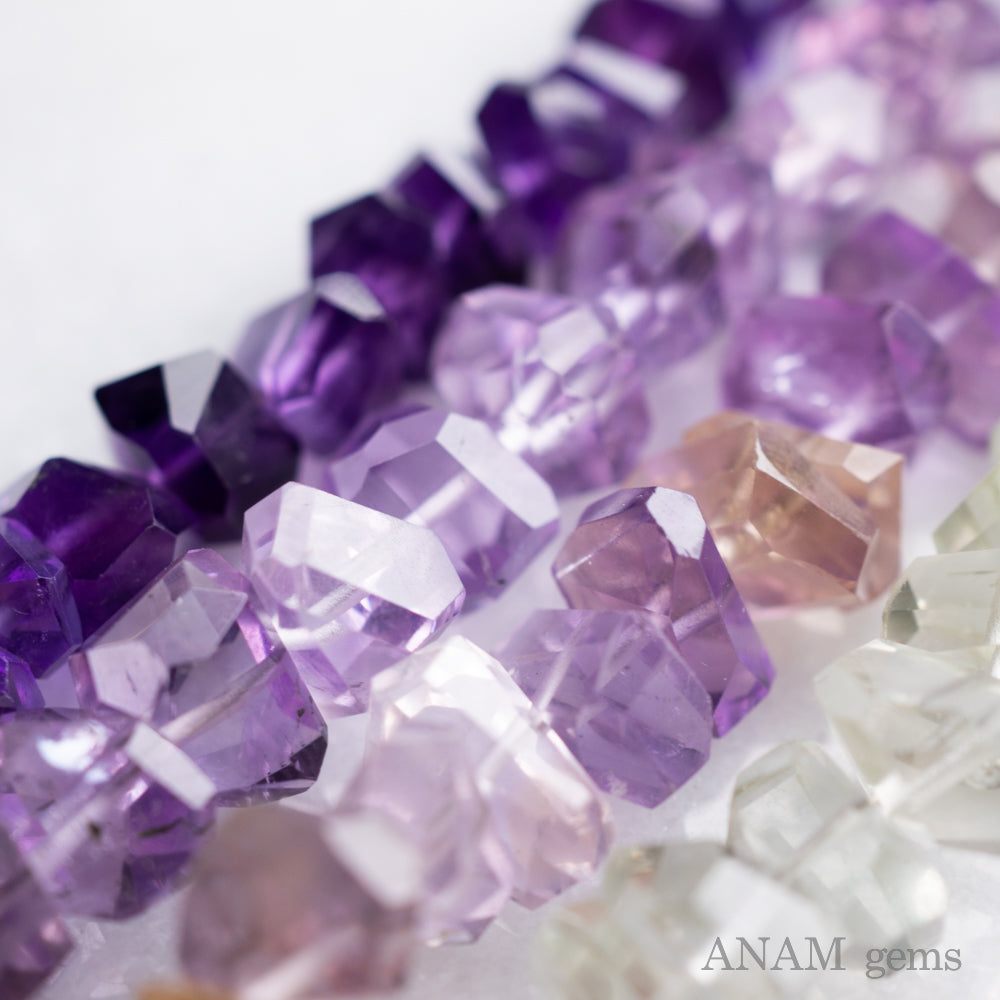 アメジスト ラフ ボタン タンブル