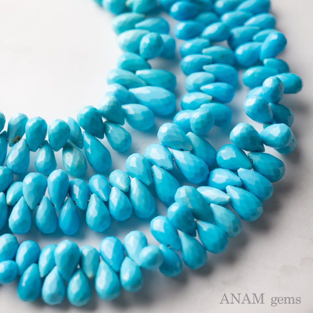 スリーピングビューティーターコイズ ドロップカット|澄み渡る鮮やかな青をひと粒に