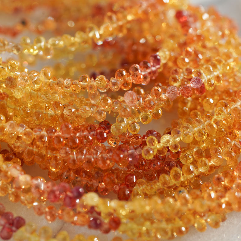 【アフリカ産】イエローサファイア オレンジサファイア ドロップカット(サファイヤ)