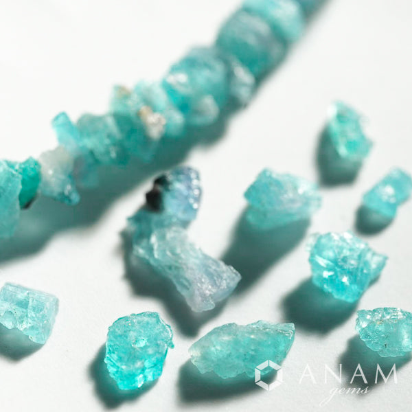 【ブラジル産】非加熱 パライバトルマリン ラフロック 原石 ビーズ【レア】