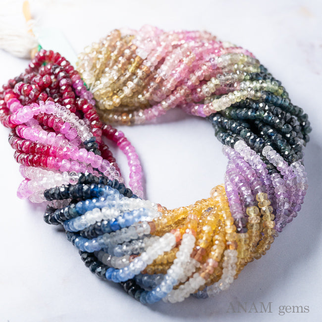 マルチカラーサファイア カラーグラデーションボタンカット(ロンデル) B(サファイヤ)