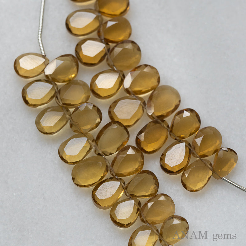 ビアクォーツ MOMO花スライスカットビーズ