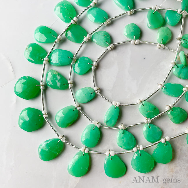 クリソプレーズ ローズカットスライス ビーズ