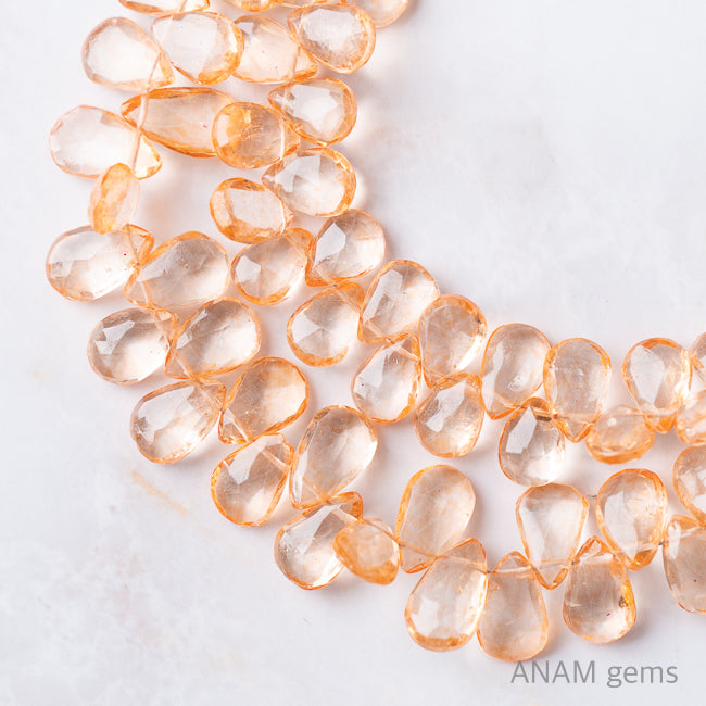 コーティング オレンジ トパーズ ペアシェイプ