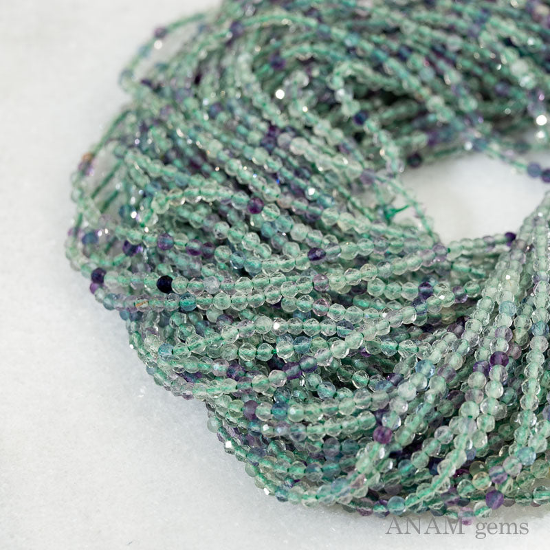 【3.4mm追加】グリーン系フローライト 2mm 3mm ボールカット