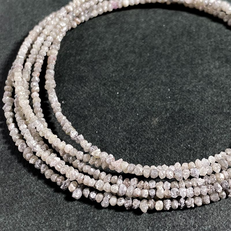 【大人気ホワイト再入荷】③6Aホワイト ダイヤモンド ラフロック 1連 38cm