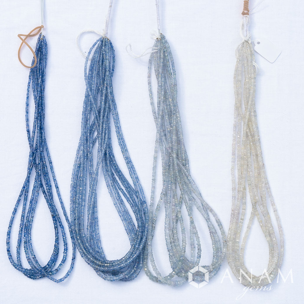 【選べる4色】 ブルー サファイア ボタンカット ビーズ