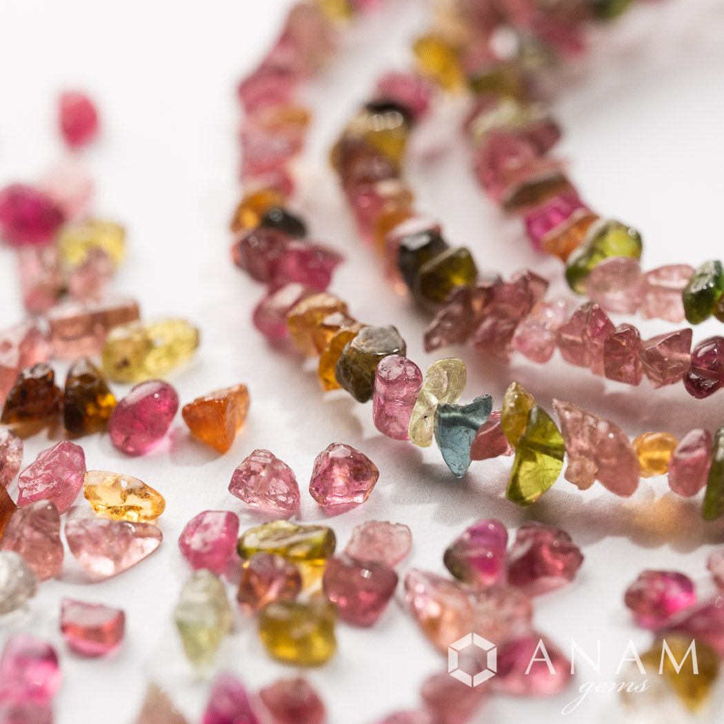 【透明感!】マルチカラー トルマリン さざれ ビーズ