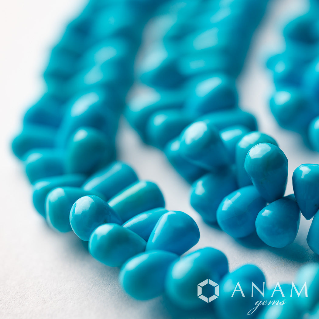 【ツーソンショー仕入れ】スリーピングビューティー ターコイズ ドロップ|アリゾナの空色が宿る天然石ビーズ