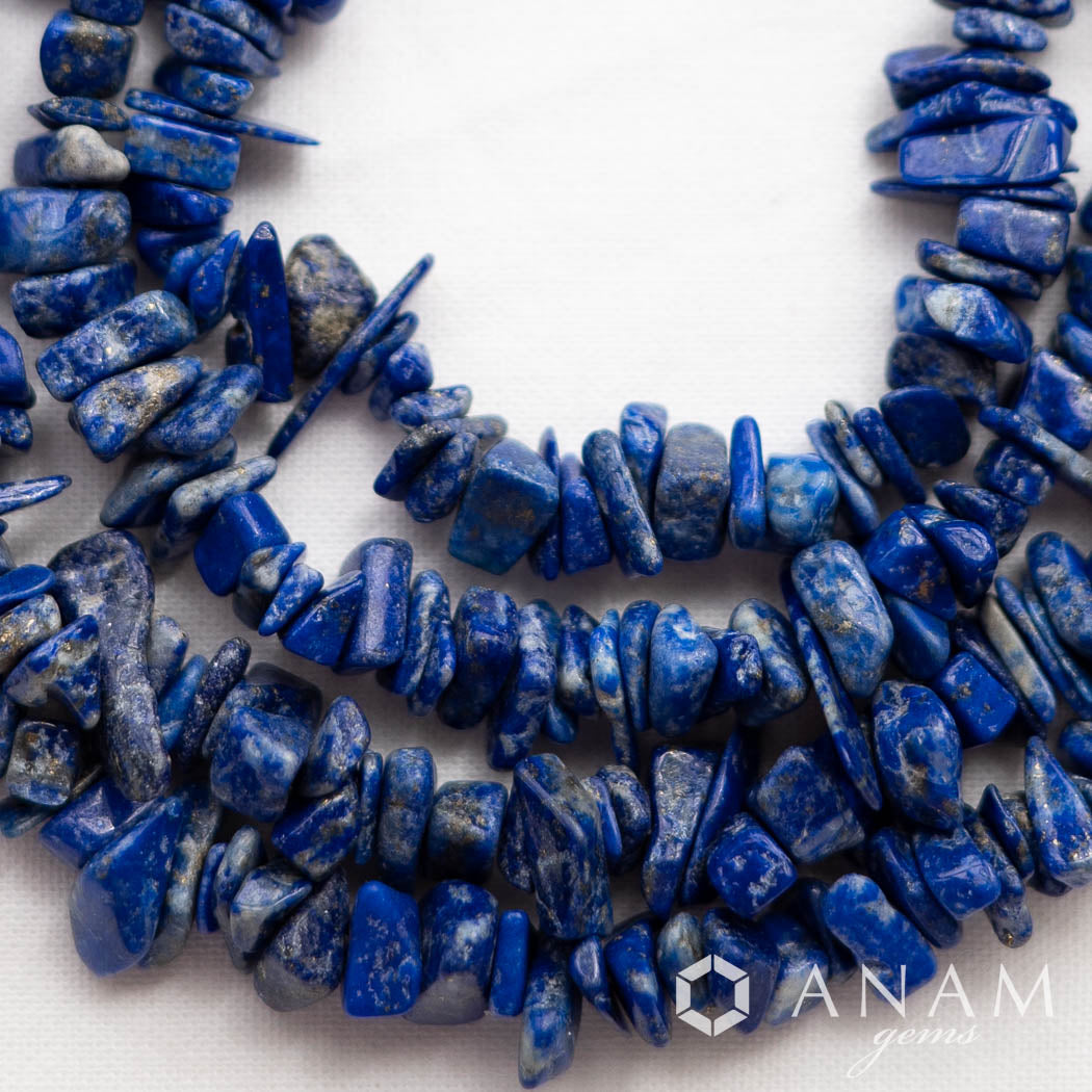 ラピスラズリ(ラフロック)さざれ ビーズ 80cm