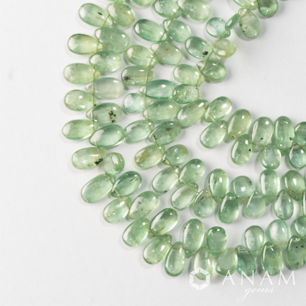 【レアカラー】ティールグリーン カイヤナイト スムースペアシェイプ