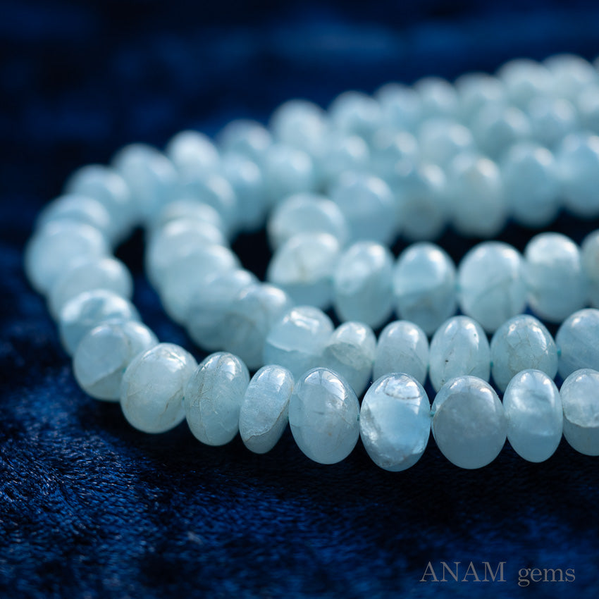 ミルキー アクアマリン スムースボタン(ロンデル)