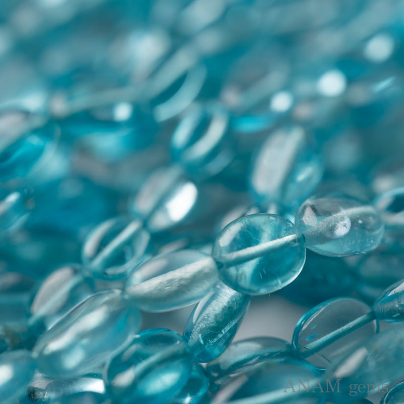 【透明度抜群!】 アパタイト プレーン オーバル ビーズ