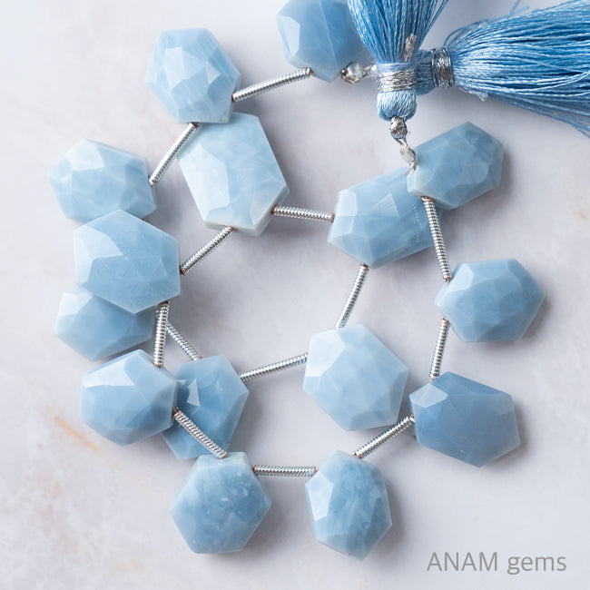 ブルー オパール ヘキサゴン（宝石カット）-ANAM gems‖ハンドメイド