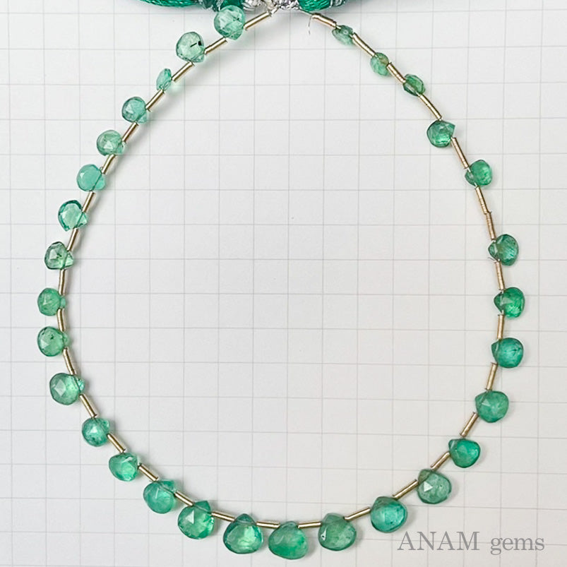 【ザンビア産】エメラルド マロンカット ビーズ【オールドストック】-S