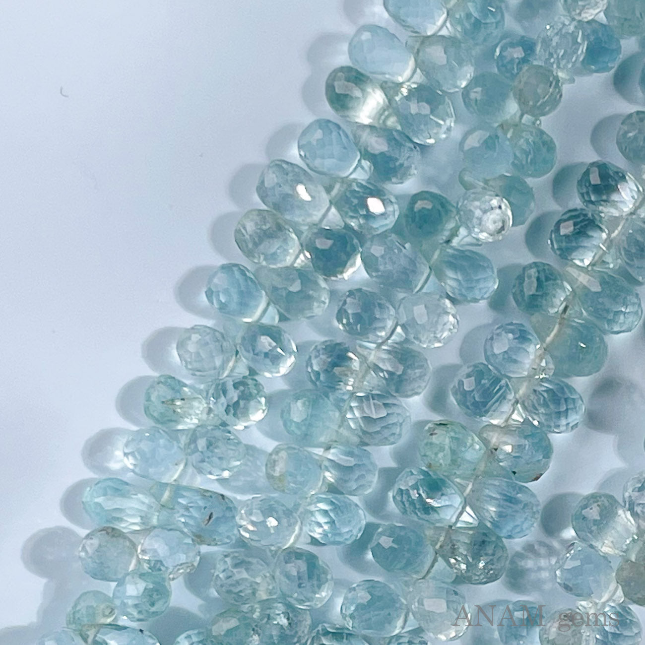 アクアマリン ドロップカット ビーズ