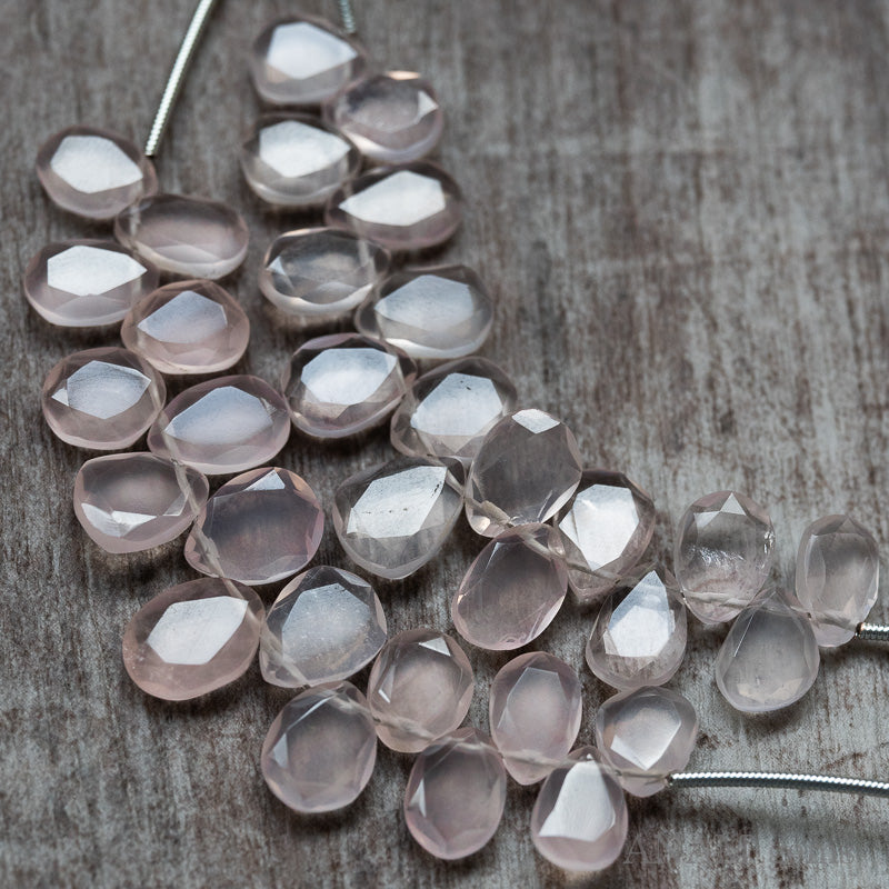 ローズクォーツ MOMO花スライスカット ビーズ