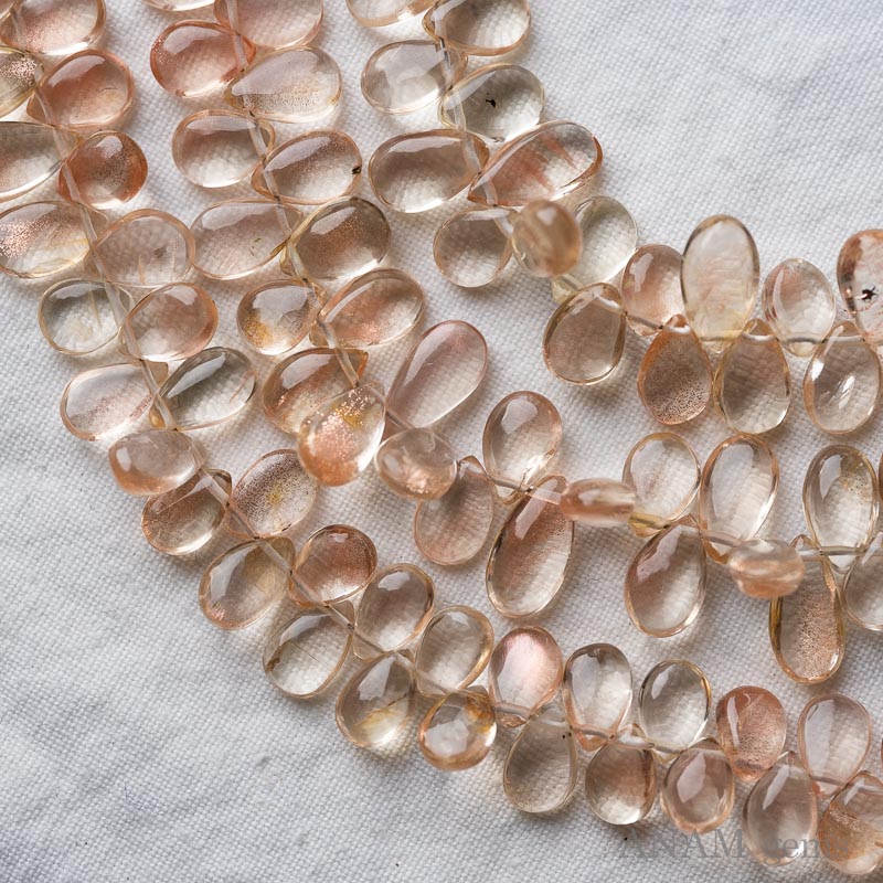 オレゴンサンストーン スムースペア|力強く煌めく太陽の石【ルース質】