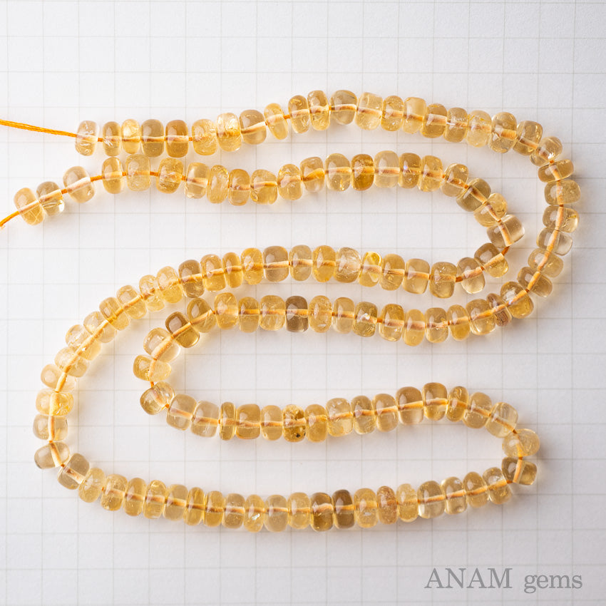 シトリン スムース ボタン (ロンデル)