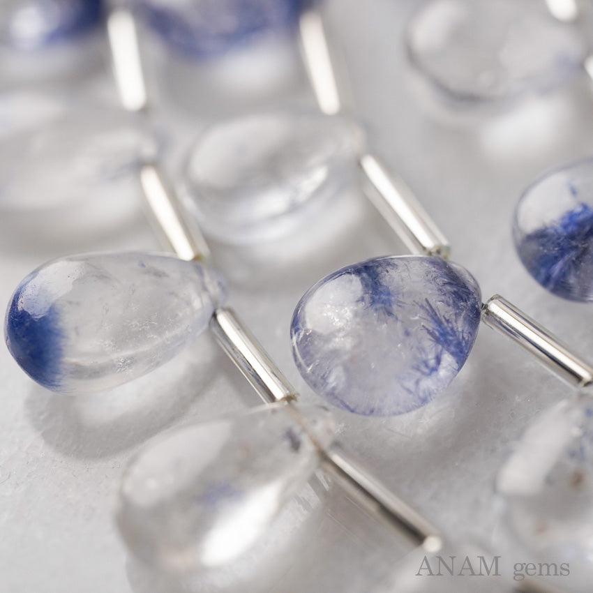 【サイズ追加】デュモルチェライトインクォーツ ペアシェイプ【レアストーン】