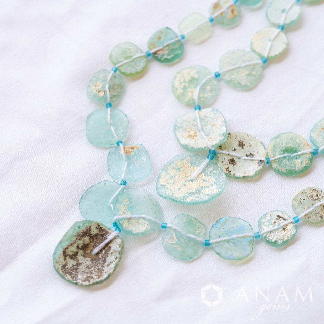 ローマングラス コイン ビーズ