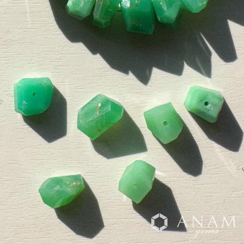 クリソプレーズ ラフ ボタン タンブル