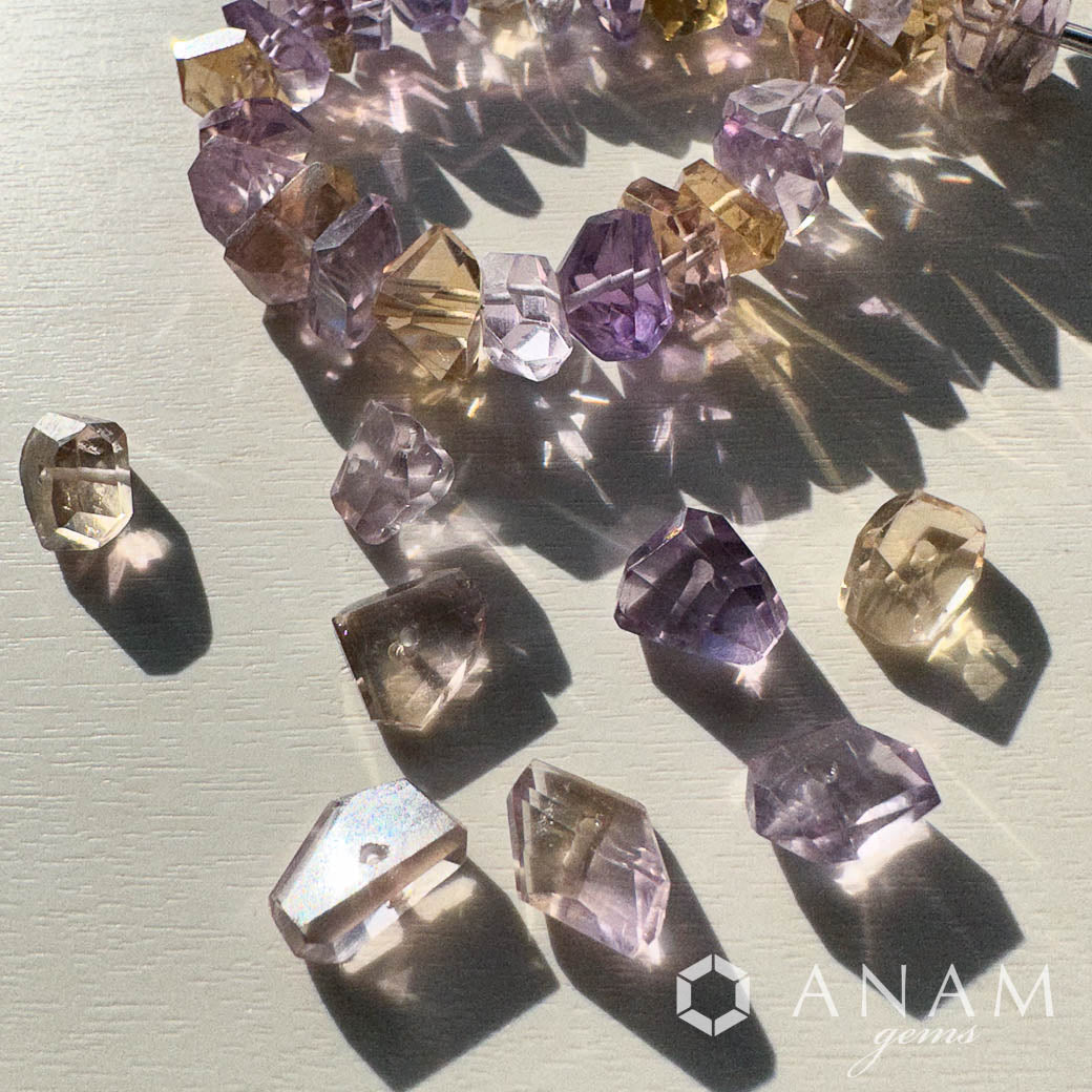 アメトリン ラフ ボタン タンブル