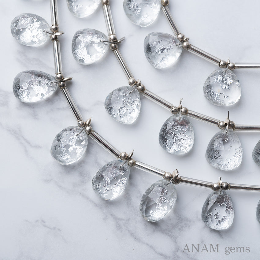 シルバーホイルクォーツ|きらめきを閉じ込めたダブレットスライス・ローズカット