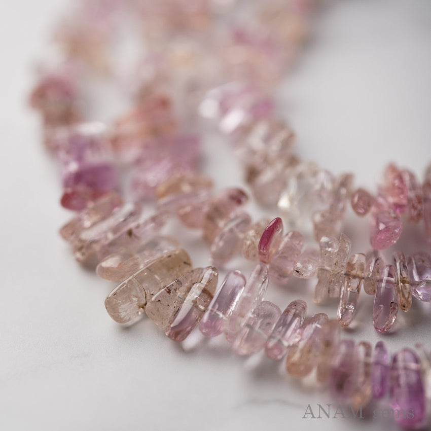 【大人気追加】ピンク インペリアル トパーズ スティック ビーズ