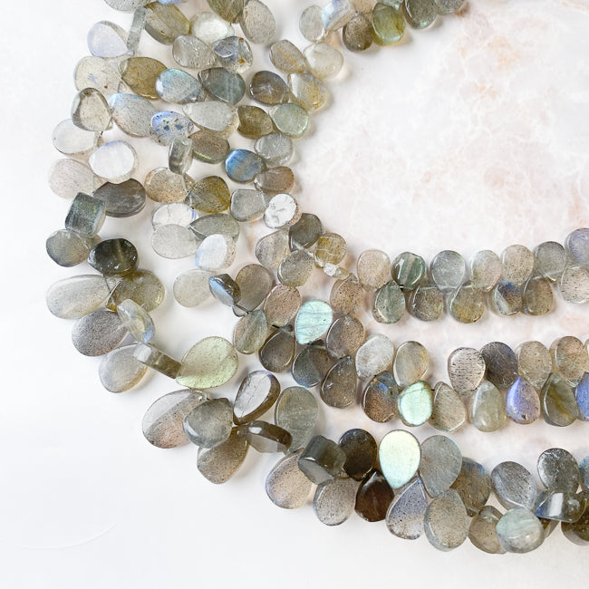 ラブラドライト スムース ペアシェイプ