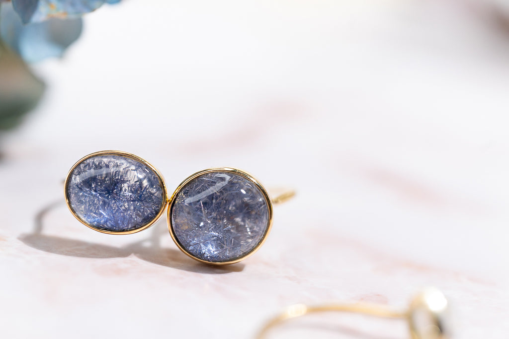 デュモルチェライト イン クォーツ-ANAM gems‖ハンドメイド 