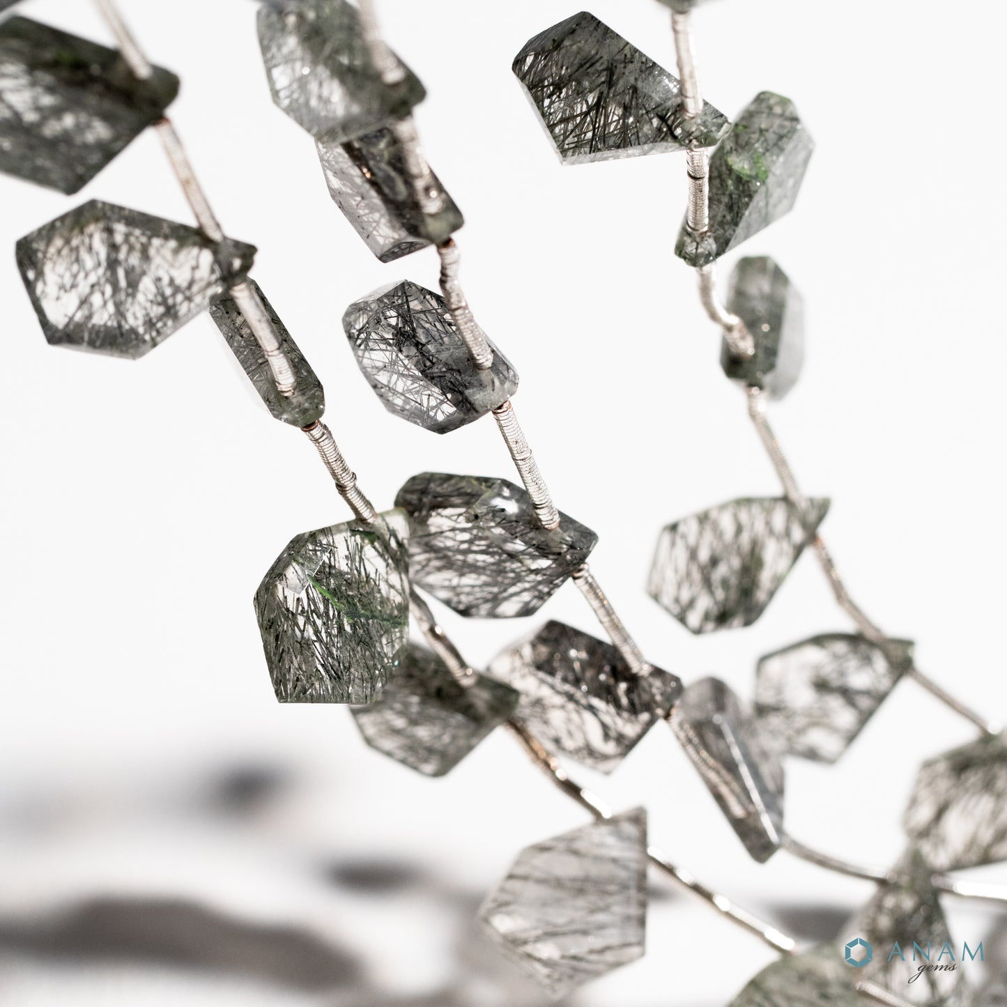 ブラックルチルクォーツ  スライスカット ビーズ