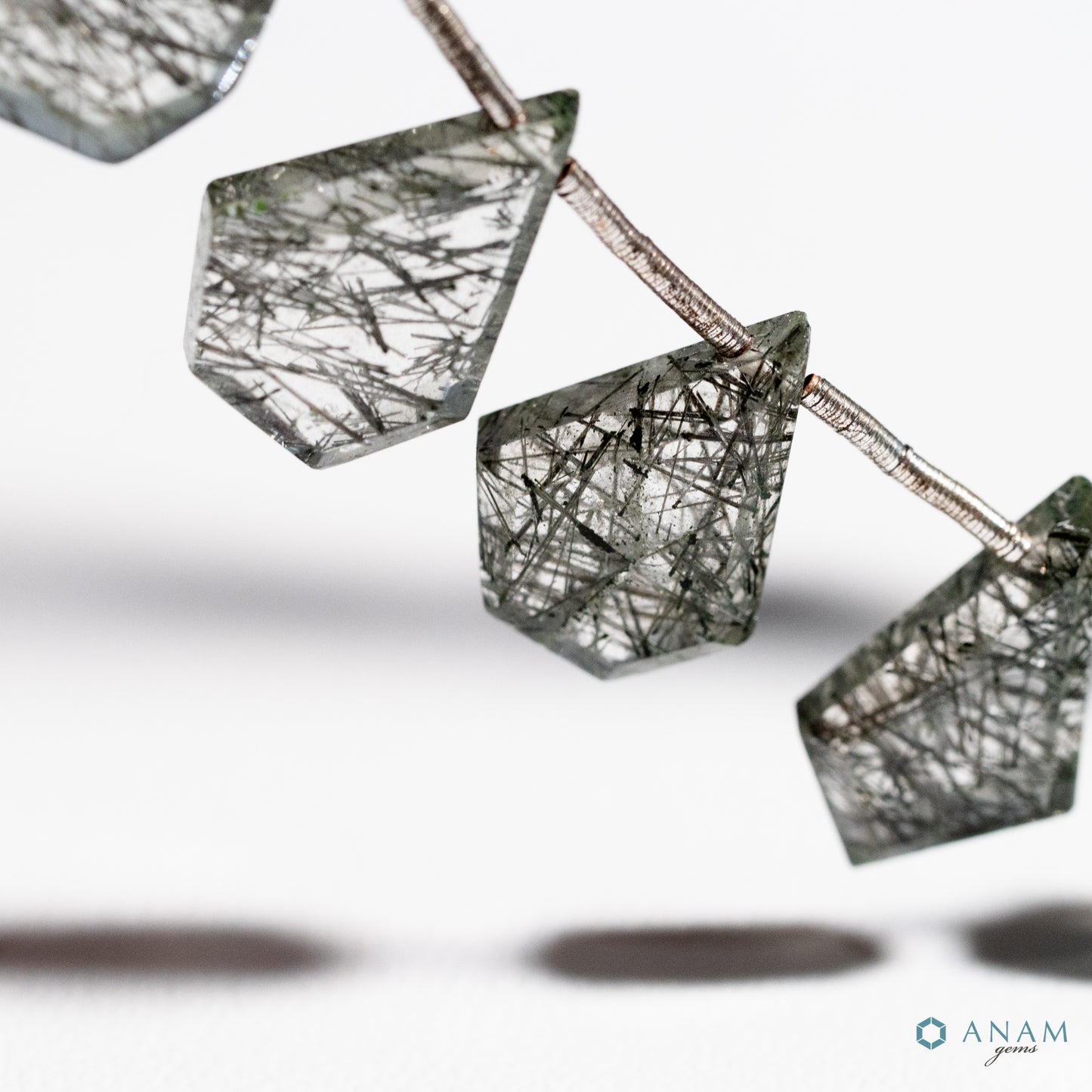 ブラックルチルクォーツ  スライスカット ビーズ