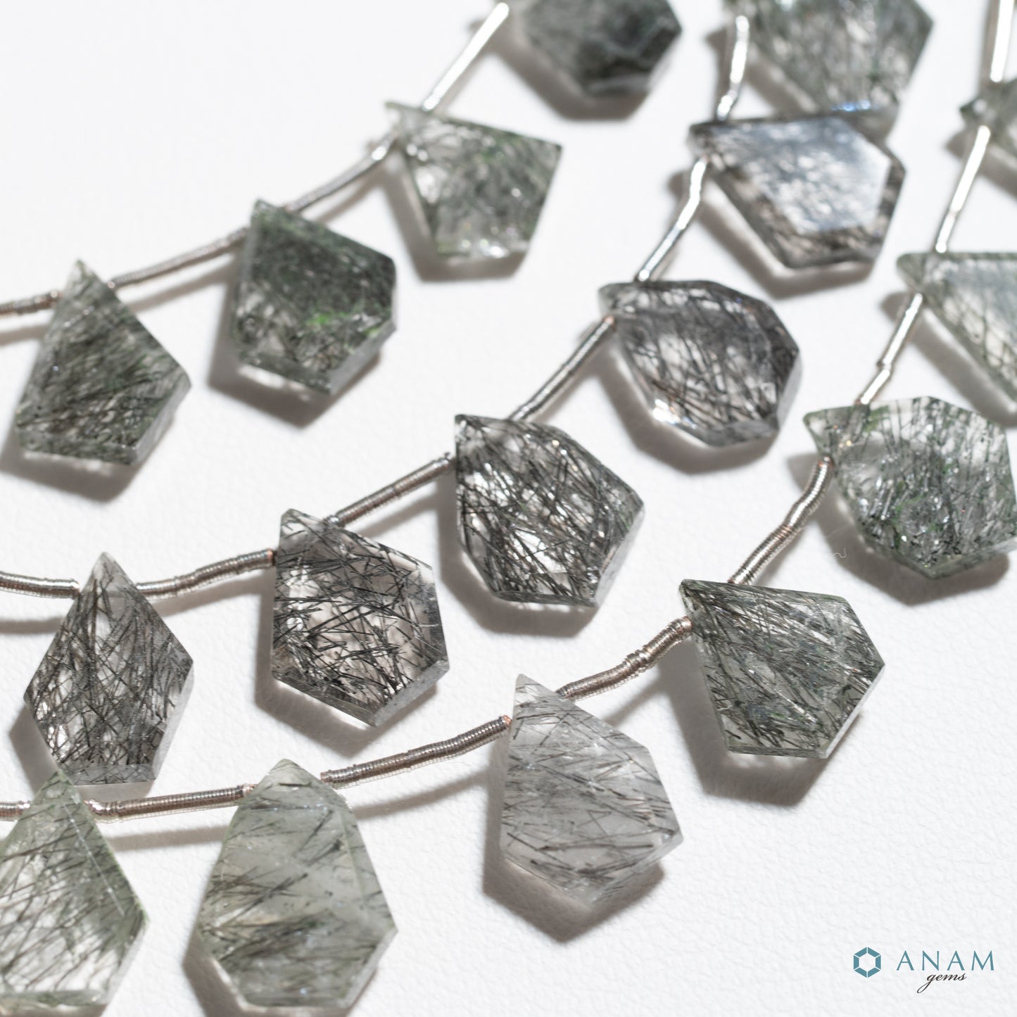 ブラックルチルクォーツ  スライスカット ビーズ