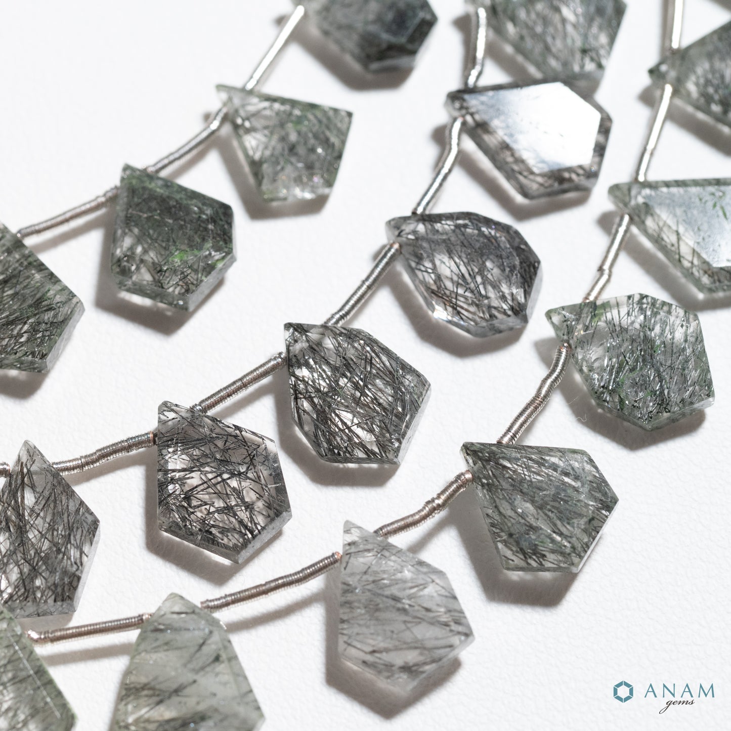 ブラックルチルクォーツ  スライスカット ビーズ