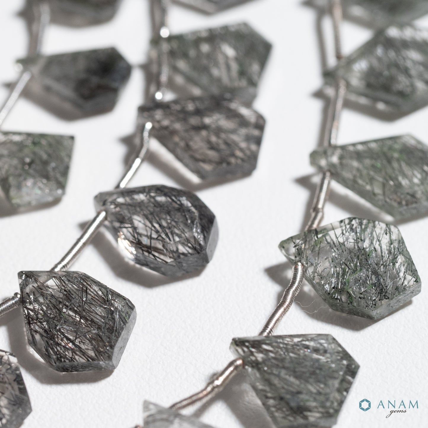 ブラックルチルクォーツ  スライスカット ビーズ